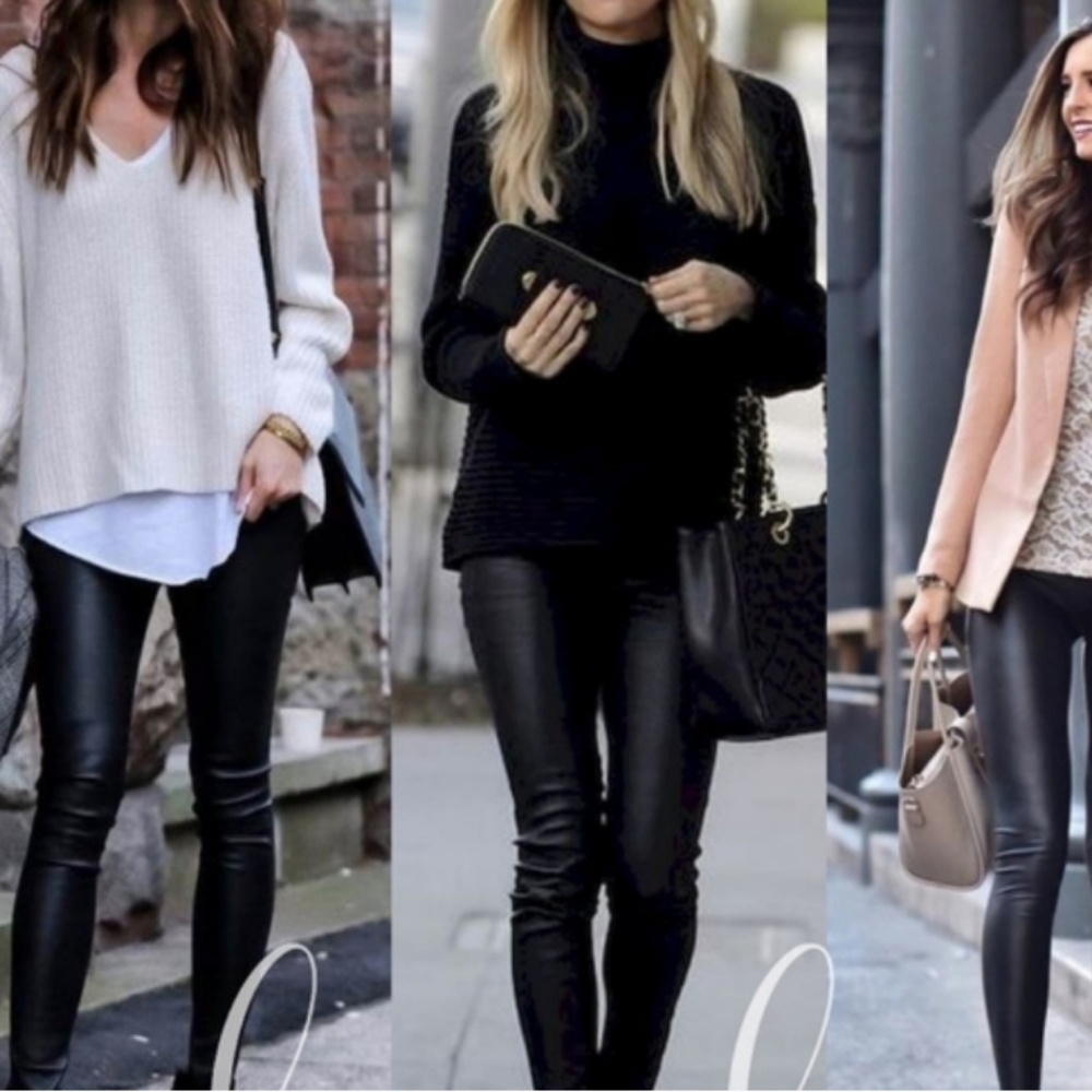 ZARA Faux Leather Zip Slit Leggings NWOT - Picture 14 of 16